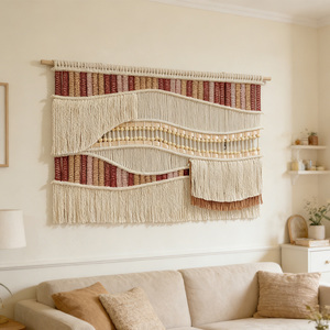 Decorazioni <span class=keywords><strong>da</strong></span> Parete in Macramè Intrecciato a Mano all'Ingrosso per Studi di Interior Design e Marchi di Arredamento - Product Image 1