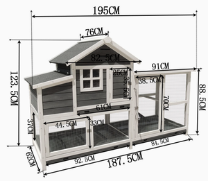 Wetterfeste Große Holz-Hundehütte für Draußen Extra-Großer Zwinger mit Stahlrahmen-Tür Riesiges Haustierhaus mit Atmungsaktivem Fenster - Product Image 5