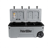 Glacière robuste de 120L sur roues | Coffre à glace massif avec poignée de traction | pour les voyages prolongés, le camping et la vente au détail