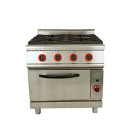 Cuisinière à gaz commerciale avec four, 4 brûleurs, acier inoxydable, haute puissance, pour restaurant, cuisine, restauration, hôtel, cuisinière à gaz robuste