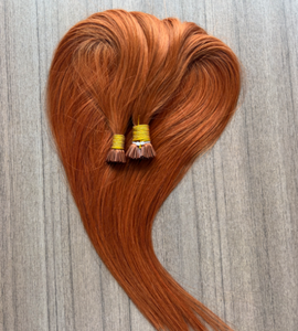 Capelli Veri Grezzi 10''-30'' Remy Castano Rame, Extension I-Tip MicroLink con Cuticole Allineate, 100% Capelli Umani Veri per Ingrosso - Product Image 2