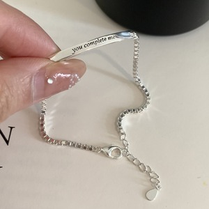 Heavy Industry Korean Edition Pure Silver Long Brand Box Cadena Pulsera Simple Neutral High Silver Pulsera Diseñador <span class=keywords><strong>de</strong></span> joyas - Product Image 4