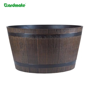 Pot de fleur en plastique effet bois jardinière jardinières décoratives <span class=keywords><strong>pour</strong></span> la plantation de légumes fleurs herbes <span class=keywords><strong>menthe</strong></span> plante Pots de fleurs - Product Image 1