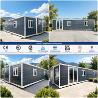 Maison préfabriquée extensible en conteneur de 20 pieds ou 40 pieds, à double vitrage et remplie d'argon, 1, 2, 3, 4 ou 5 chambres, cuisine, maison pliable portable de luxe