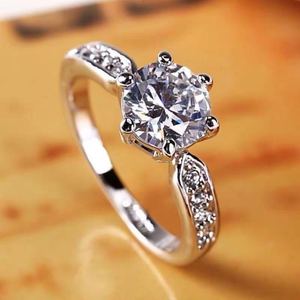 Simulation Moissanite <strong>Ring</strong> <strong>Couple</strong> <strong>Rings</strong> Wedding Proposal Six Claw Diamond <strong>Ring</strong> - Product Image 4