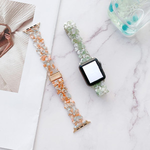 Fahion nuevo diseño chica <span class=keywords><strong>mujer</strong></span> Color caramelo resina Correa mariposa resina reloj inteligente banda <span class=keywords><strong>para</strong></span> <span class=keywords><strong>Apple</strong></span> <span class=keywords><strong>Watch</strong></span> 41mm 45mm - Product Image 4