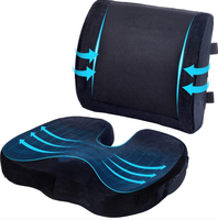 Bureaux et chaises de bureau Coussin de siège de voiture en mousse à mémoire et oreiller de dossier orthopédique, aidant à corriger et à soulager les douleurs à la taille