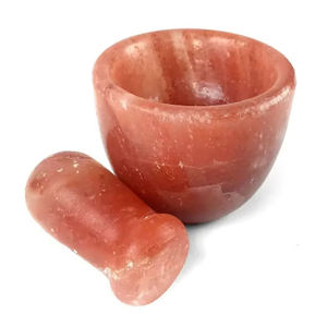 Nuevo Mortero y Maja de Sal del Himalaya Natural, Ideal para Especias, Hierbas y Condimentos, de Pakistán - Product Image 1