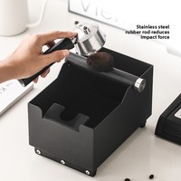 Boîte à café 2-en-1 en acier inoxydable, bac à marc d'espresso, seau à résidus de poudre, idéal pour les cafés, les maisons, accessoires pour barista