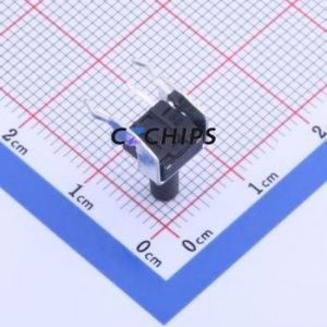 TS-1093C-A145B3-D1 Tactile Switch Bent Lead Through Hole-4P,6x6mm Single Pole Single Throw Round Button 2.5N Right Angle Insert - Product Image 2