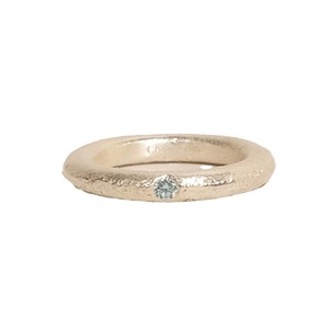 Anillo de Plata Pura S925 con Aguamarina Cepillada para Mujer, Diseño Romántico Minimalista de Nicho con Textura Mate Personalizada - Product Image 5