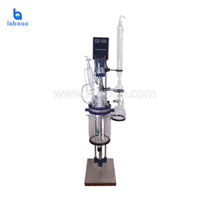 Mini reactor de vidrio estándar de doble camisa con acero inoxidable 304 - Product Image 1