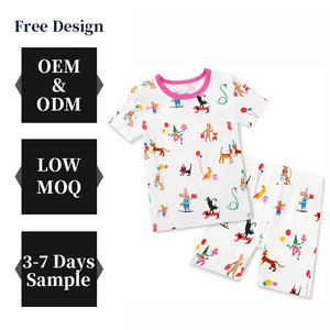 Ensembles de pyjamas pour enfants, vêtements de nuit personnalisés avec impression de dessins animés, ensemble de pyjamas d'été pour tout-petits, licorne, sirène pour filles - Product Image 1