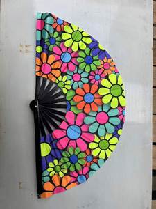 Grand éventail pliant de 33 cm pour la danse chinoise et japonaise, festival de musique, avec dégradé réfléchissant, en bambou, pour cadeaux d'Halloween - Product Image 6