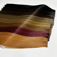 Extensions de cheveux humains vierges russes, double trame, micro-boucles, cheveux raides pour usage professionnel en salon