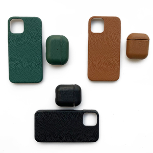 Étui <span class=keywords><strong>airpods</strong></span> <span class=keywords><strong>pro</strong></span> en cuir véritable, grain complet, accessoire pour téléphone - Product Image 6