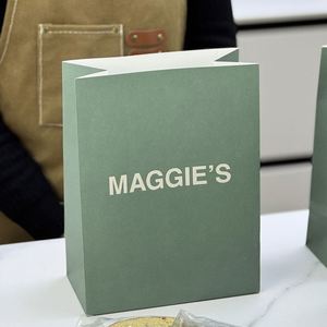 Sacs à emporter jetables en papier kraft noir écologiques et recyclables personnalisés pour hamburgers, frites, burgers et pâtes, restauration rapide - Product Image 2