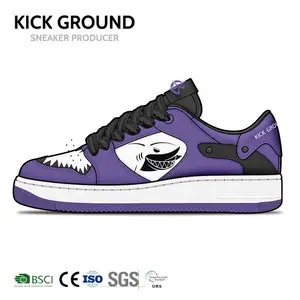 Kick Ground minimal pesanan minimal pesanan produsen Sneaker desain musik terbaru gaya berjalan kasual sesuaikan sepatu saya sendiri