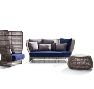 Offre Spéciale : Ensembles <span class=keywords><strong>de</strong></span> Canapés d'Extérieur Modernes en Rotin avec Cadre en Aluminium et Dossier Haut pour Patio Privé - Product Image 1