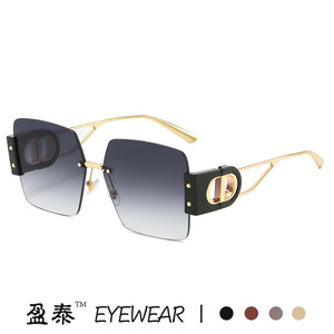 Yingtai Eyewear Frameless Fashion <b>Sunglasses</b> UV400 <b>Gradient</b> Lens Women's Street Style Instagram <b>Sunglasses</b> - Product Image 2