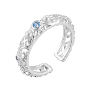 Retro Flower Openwork <b>Ring</b> Pave Setting <b>Adjustable</b> Women's Index Finger Jewelry Gift - Product Image 4