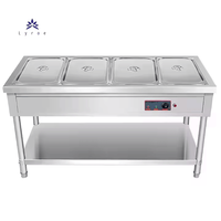 LYROE Commercial Hotel Food Catering Service Electrique Acier Inoxydable Steamtable Chauffage Bain Marie Pan Slot Buffet Counter