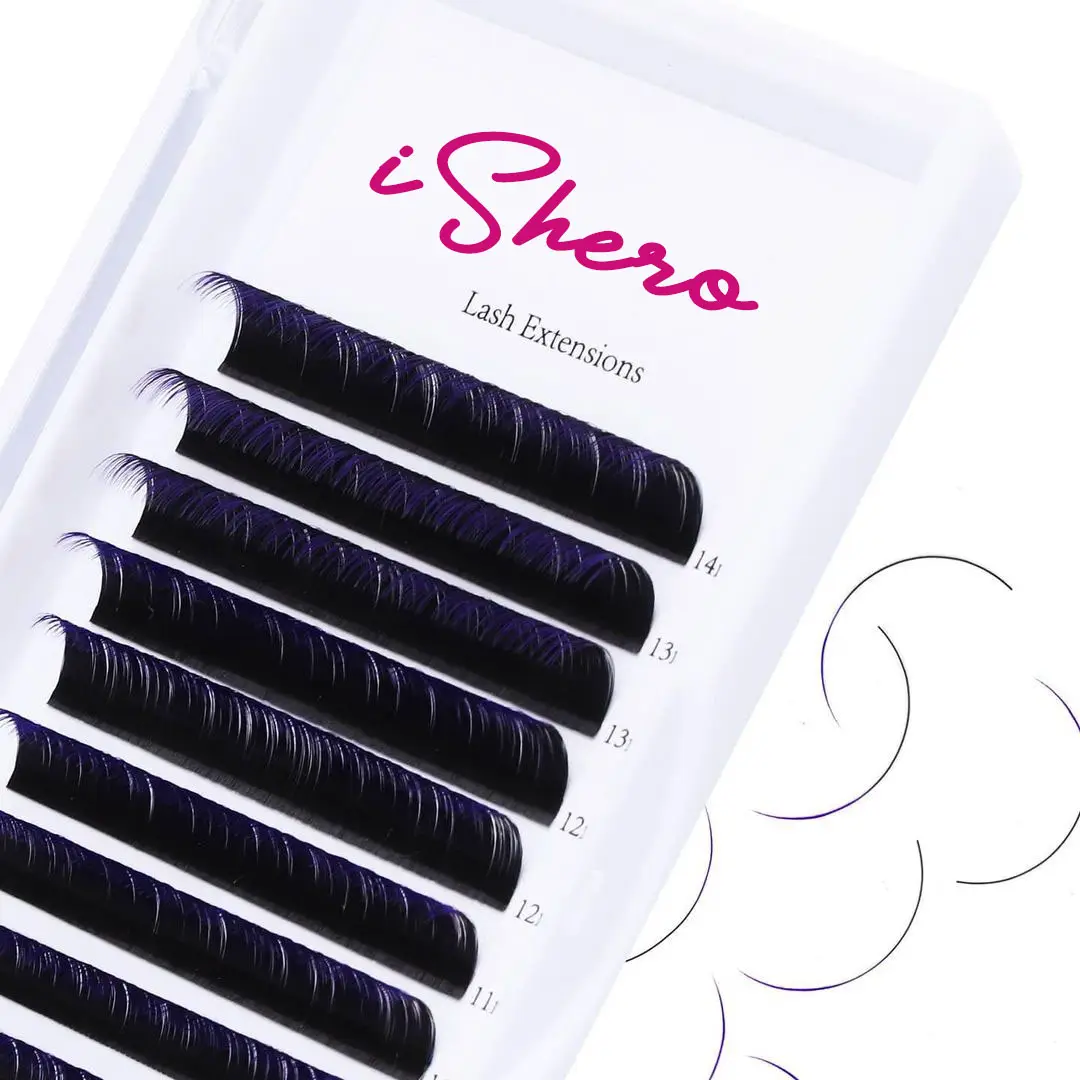 iShero wholesale private logo 12 16 lines individual eyelashes single lash extensions matter black classic lashes trays