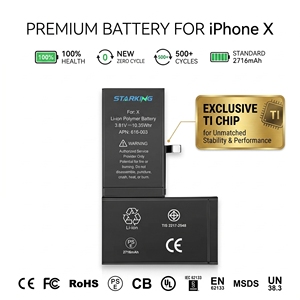 <span class=keywords><strong>แบ</strong></span><span class=keywords><strong>ต</strong></span>เตอรี่ความจุสูงสำหรับ iPhone x XS XR xsmax พร้อม Ti Smart IC 0รอบแบตเตอรี่สุขภาพไม่มีป๊อปอัพชิ้นส่วนอะไหล่คุณภาพ - Product Image 1