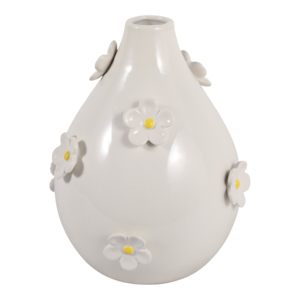 Vaso in ceramica a goccia con decorazioni floreali in rilievo per l'arredamento del soggiorno, vaso moderno in stile boho per decorazioni floreali per la casa - Product Image 1