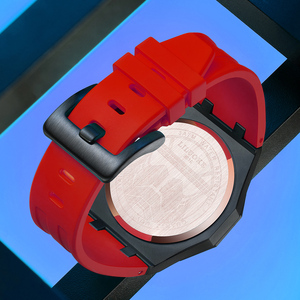 Orologio da polso uomo LILUOKE orologio al quarzo in acciaio inossidabile cinturino in Silicone orologi di moda impermeabili per gli uomini Sport <span class=keywords><strong>Watch</strong></span> - Product Image 3