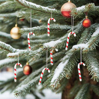 Grandes décorations de Noël durables en forme de canne à sucre multicolores pour fêtes, accessoires de déguisement en plastique, ornements suspendus