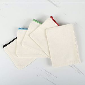 Sacs en toile à fermeture éclair multi-usages pour le voyage, trousse à cosmétiques, pochette vierge pour crayons, personnalisable avec logo, vente en gros, 8,3x5 pouces - Product Image 2