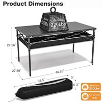 Dernière conception de table pliante extérieure ultra grande en alliage d'aluminium avec support de pliage rapide