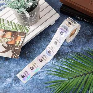 Vente chaude mignon <span class=keywords><strong>chien</strong></span> griffe PVC autocollant rouleau transfrontalier noël coloré Laser <span class=keywords><strong>Film</strong></span> merci étiquette - Product Image 2