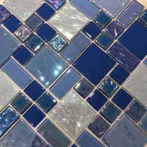 Mosaico de Vidrio Iridiscente de 4mm para <span class=keywords><strong>Paredes</strong></span> con Rejilla, Fácil de Instalar para Piscinas - Product Image 6