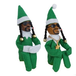 Regalos divertidos Snoop Dogg Elf tela no tejida brillante Vacaciones de Navidad juguete de peluche decoración de Año Nuevo Snoop Stoop novedad muñeca - Product Image 1