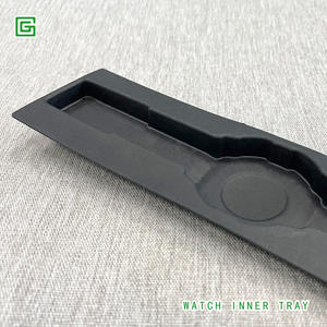 Caja de reloj de pulpa de papel moldeada bagazo ecológico biodegradable personalizado con bandeja negra - Product Image 2