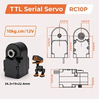 Servomoteur robotique à double arbre Kpower 10kg 15kg 12V 360 degrés TTL Bus Série pour Micro Robot Jouet Open Source