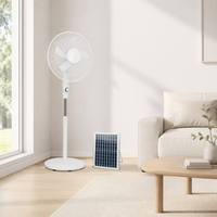 Ventilateur sur pied solaire rechargeable de 16 pouces KL-8716-Li avec panneau solaire, batterie au lithium, ventilateur sur pied AC/DC pour la maison et l'extérieur