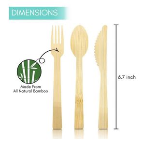Presa di fabbrica di bambù e legno usa e getta stoviglie in legno ecocompatibili usa e getta coltello e forchetta - Product Image 2