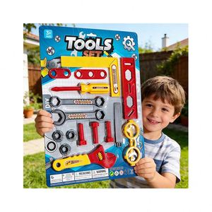 Ensemble d'outils de construction interactifs, établi en bois, boîte à outils, jouet d'ingénieur, perceuse, jeu d'imitation, jouet éducatif pour le développement et l'apprentissage - Product Image 5