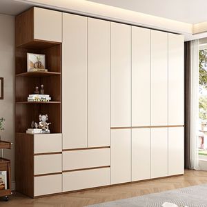Armoire de couple moderne autoportante avec portes battantes et séparations internes, grande capacité pour les vêtements des conjoints - Product Image 4