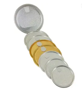Aluminum Ring-Pull Lids Golden Color Easy Open End diameter 99mm #401 High temperature cooking resistance for Empty Cans
