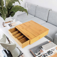 Boîte de rangement pour bijoux en bambou écologique, de forme rectangulaire, avec plusieurs compartiments, style tiroir, pour un usage domestique