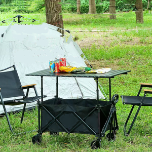 A buon mercato leggero Mini dimensioni pieghevole carrello in acciaio pesante piattaforma per esterni carrello con ruote per il campeggio e attività all'aperto - Product Image 2