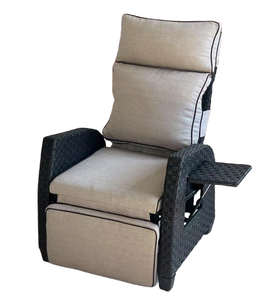 Sedia Reclinabile <span class=keywords><strong>da</strong></span> Esterno in Rattan <span class=keywords><strong>con</strong></span> <span class=keywords><strong>Schienale</strong></span> Regolabile, Sedia Lounge <span class=keywords><strong>da</strong></span> <span class=keywords><strong>Giardino</strong></span> in Vimini PE <span class=keywords><strong>con</strong></span> Cuscino <span class=keywords><strong>per</strong></span> Balcone e Patio - Product Image 4