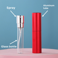 Atomiseur en aluminium rotatif rechargeable de 8 ml, 10 ml, 15 ml, 20 ml, flacon de parfum rechargeable rond en aluminium