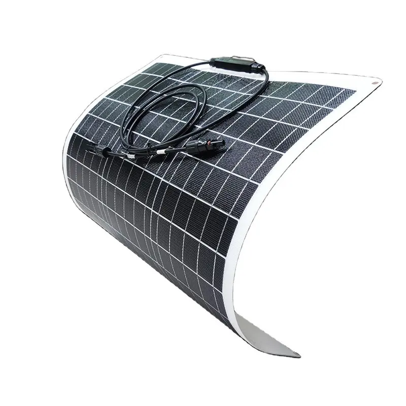 뜨거운 판매 100W 12V 24V 단결정 RV 보트 밴 자동차 고르지 않은 표면 세미 플렉시블 태양 전지 패널