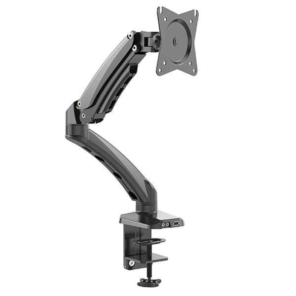 V-mounts Ergonomic Single Gas Spring Height Adjustable Monitor Mount Arm Charging Interfaces Load 6.5kg/14.3lbs VM-GB12F Stock