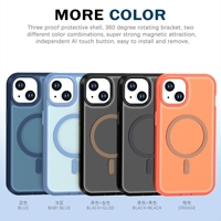 Étui de téléphone magnétique robuste 2 en 1 pour iPhone 13 et iPhone 14, coque de protection robuste avec anneau magnétique intégré